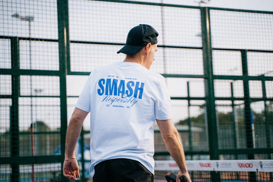 Smash Responsibly Padel Tee (White)