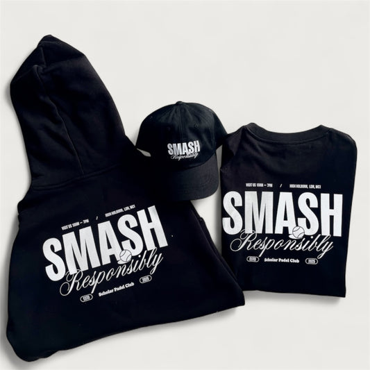 Smash Responsibly Padel Tee (Black)