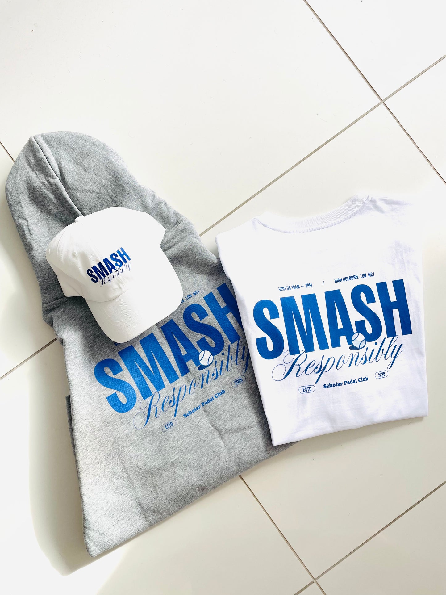 Smash Responsibly Padel Tee (White)