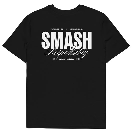 Smash Responsibly Padel Tee (Black)